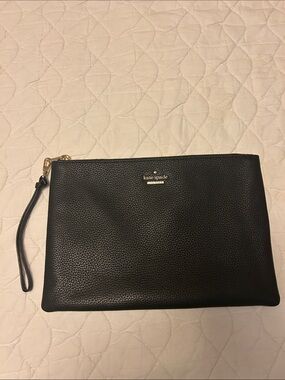 Kate Spade Textured Black Wristlet Clutch